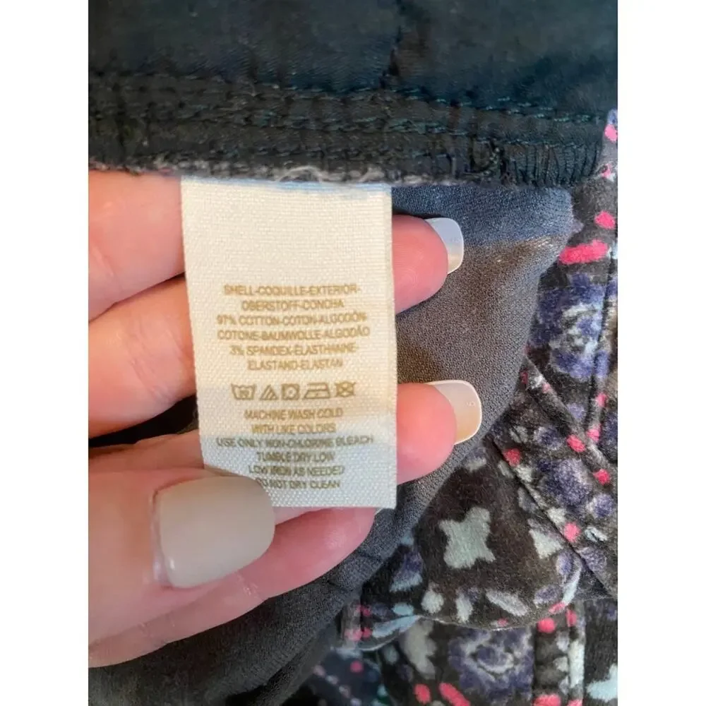 Free People Floral pants size 26 Womens Skinny Jeans Velvet